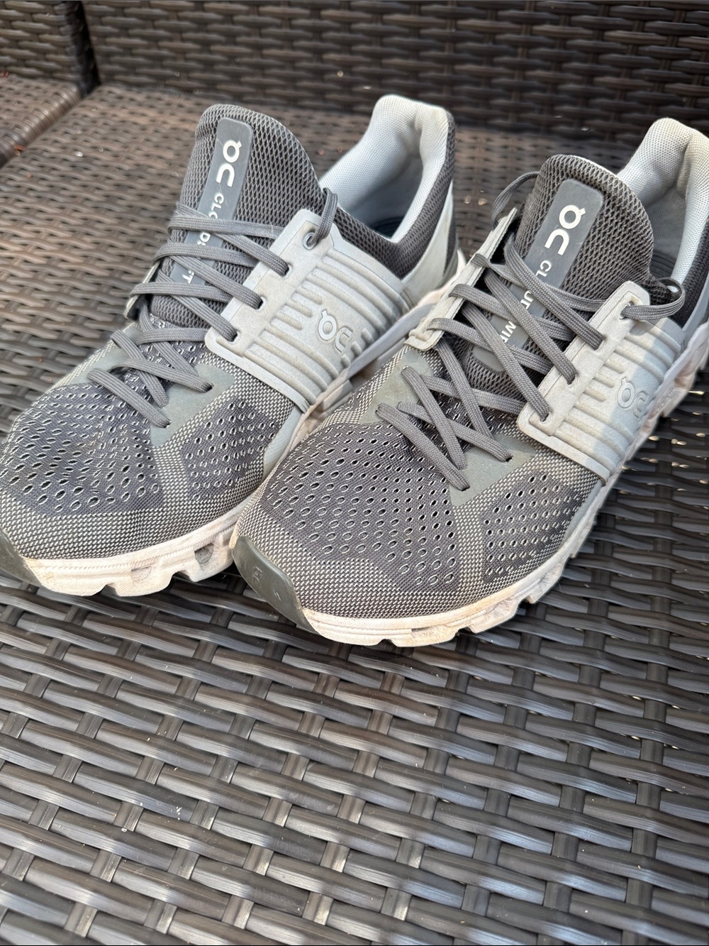 On Running Cloud Men's Athletic Shoes in Grey and Light Grey